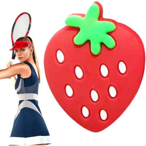 Fraise Raquette Tennis | Amortisseur Protection En Silicone Pour Raquette Tennis ¿ Accessoires Tennis Décoratifs, Amortisseur Tennis Dessin Animé Pour Raquette, Protection