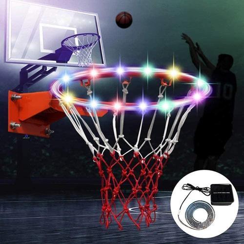 Lumières De Cerceau De Basket-Ball À Led, Bande De Lumières De Jante De Basket-Ball Score De Tir Étanche Super Lumineux Avec 7 Modes D'éclairage Idéal Pour Les Enfants, Les Adultes