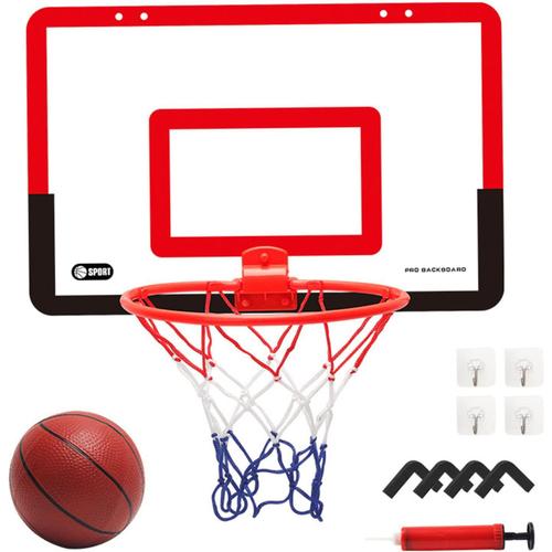 Rouge Panier De Basket Pour Porte, Planche De Basketball Murale En Pvc Pour Tout-Petits Adolescents, Jouets De Basket-Ball Pour Porte, Garçons Adolescents Adultes Cadeaux