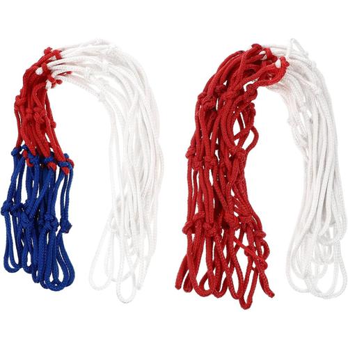 Couleur Assortie 2 Pièces Corde Tressée Panneau De Basket-Ball Filet De Basket-Ball Tricolore Ballon Bleu Filet De Basket-Ball Filets De Grille Filet De Balle En Polyester Support De Basket-Ball