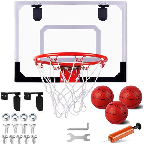 Rouge,Blanc Mini Panier De Basket Pour Enfants Et Les Adultes, Intérieur Mini Panier Basketball Pour Porte Mur Monté Et Chambre À Coucher, Bureau, Avec 3 Ball Cadeaux De Basket-Ball Pour Garçons