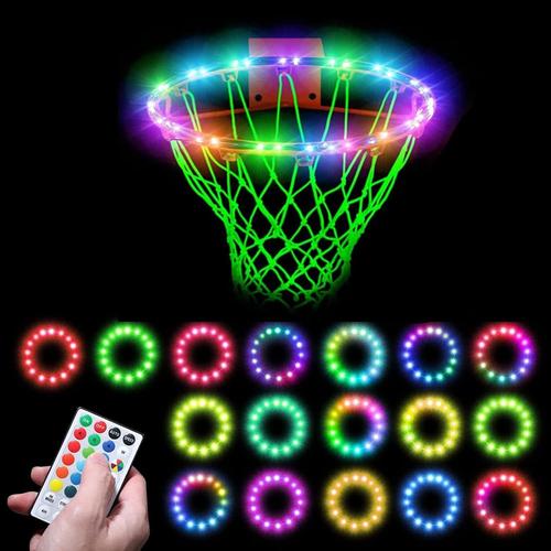 Panier Basket-Ball, Banlumineuse, Lumière Led Basket-Ball Télécommandée 16 Couleu, Lumière Portable Super Lumineuse, Lumière Réglable Étanche Pour Que Les Puissent Jouer À