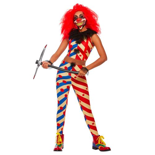 Déguisement Creepy Clown Bicolore Femme - Taille: S