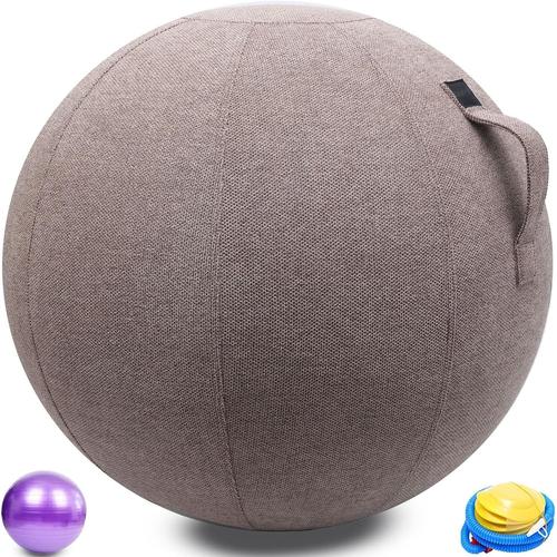 Hemp Gray 25.5 65cm Swiss Ball Grossesse, Chaise Ballon, Ballon Grossesse Avec Couvercle, Balance Ball Posture Activating Exercise Ball Solution Dustproof Protective Covers With Handle