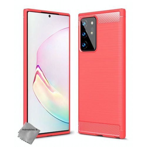 Housse Etui Coque Silicone Gel Carbone Pour Samsung Galaxy Note 20 Ultra + Film Ecran - Rouge