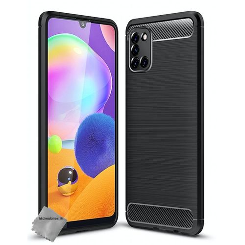 Housse Etui Coque Silicone Gel Carbone Pour Samsung Galaxy A31 + Film Ecran - Noir