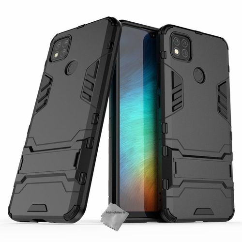 Housse Etui Coque Rigide Anti Choc Pour Xiaomi Redmi 9c + Film Ecran - Noir