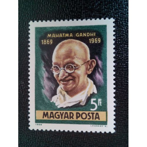 Timbre Hongrie Yt 2079 Mahatma Gandhi (1869-1948) Homme D'état, Homme Politique 1969 ( 11004 )