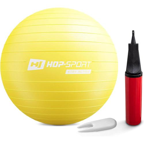 Jaune Hop-Sport Ballon De Gymnastique Avec Pompe À Ballon, 35 45 55 65 75 Cm, Charge Maximale Jusqu'à 100 Kg, Ballon De Fitness Idéal Pour Le Yoga, Le Pilates