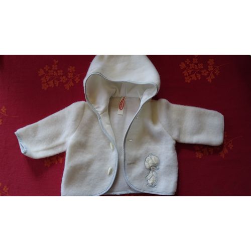 Manteau À Capuche - Blanc - 6 Mois