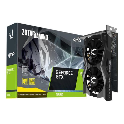 ZOTAC GAMING GeForce GTX 1650 AMP - Carte graphique - GF GTX 1650 - 4 Go GDDR6 - PCIe 3.0 x16 - DVI, HDMI, DisplayPort