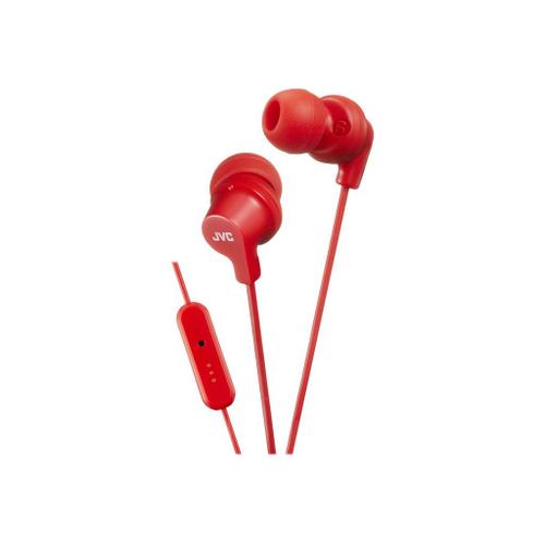 JVC HA-FR15 - Écouteurs avec micro - intra-auriculaire - filaire - jack 3,5mm - rouge