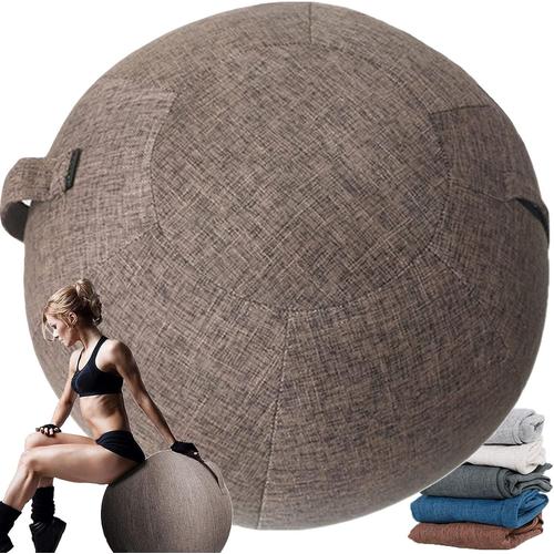 Brun Ballon Grossesse Swiss Ball Siege Ballon Bureau 65/75 Cm Chaise Ballon Pour Ballon Fitness/Yoga Ball/Ballon Gym/Ballon Pilates Avec Housse De Protection Antidérapante