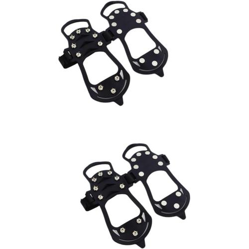 Noirx2pcs 3 Paires 10 Crampons À Neige Poignées À Glace Pour Chaussures Crampons Enfants Traction Poignées À Neige Crampons À Glace Crampons Sourkout Pour Randonnée Crampons À Glace