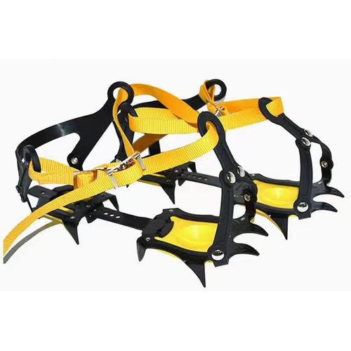 Yellow Crampons À 10 Dents Crampons D'escalade Antidérapants Crampons Couvre-Chaussures Crampons Hiver Bottes À Ongles De Neige Hiver