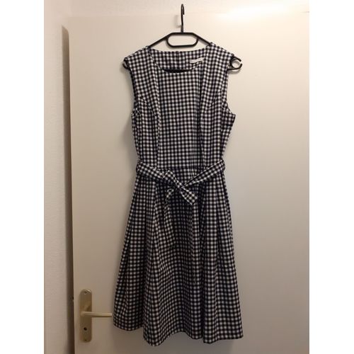 Robe Rétro Vichy Carreaux Bleu