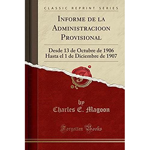 Magoon, C: Informe De La Administracioon Provisional