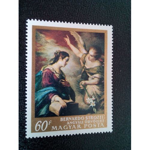 Timbre Hongrie Yt 2012 L'annonciation, De Bernardo Strozzi 1968 ( 11004 )