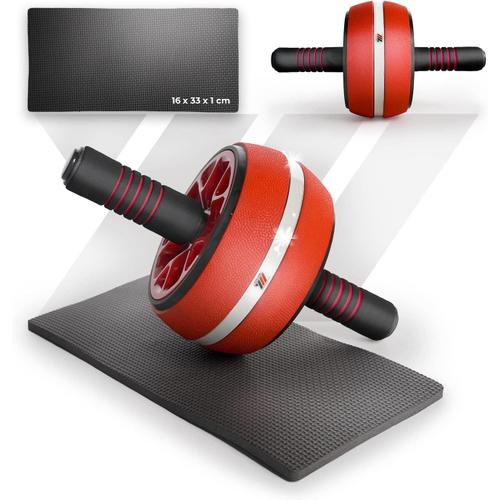 Rouge, Noir, Argent Rouleau Abdominal Roller Addominali - Roulette Abdominale - Outil D'entraînement Musculaire - Roue De Fitness