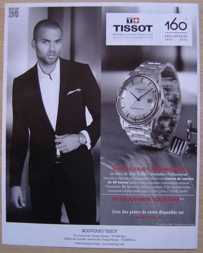 Publicit Papier Montre Tissot Avec Tony Parker De 2013 Rakuten