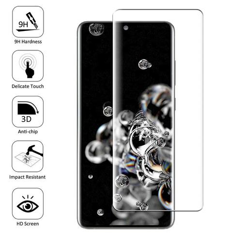 1 Film En Verre Trempé Pour Samsung Galaxy S20 Ultra/ S20 Ultra 5g/ S20 Ultra Lte 6.9" Bord Incurvé Resistant - Transparent