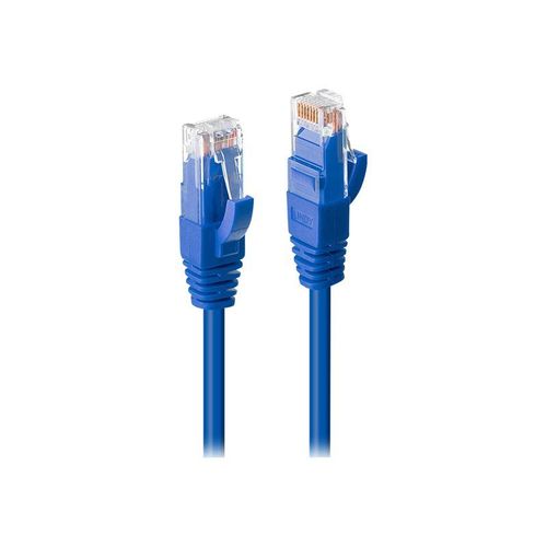 Lindy Premium - Cordon de raccordement - RJ-45 (M) pour RJ-45 (M) - 10 m - UTP - CAT 6 - sans halogène, sans crochet - bleu