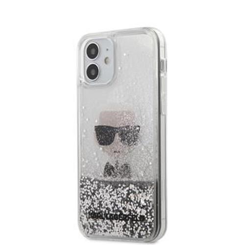 Coque Karl Lagerfeld Liquid Glitter Iconic Pour Iphone 12 Argent