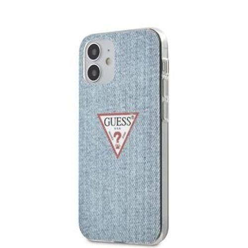 Coque Guess Pc/Tpu Denim Triangle Pour Iphone 12 Light Bleu