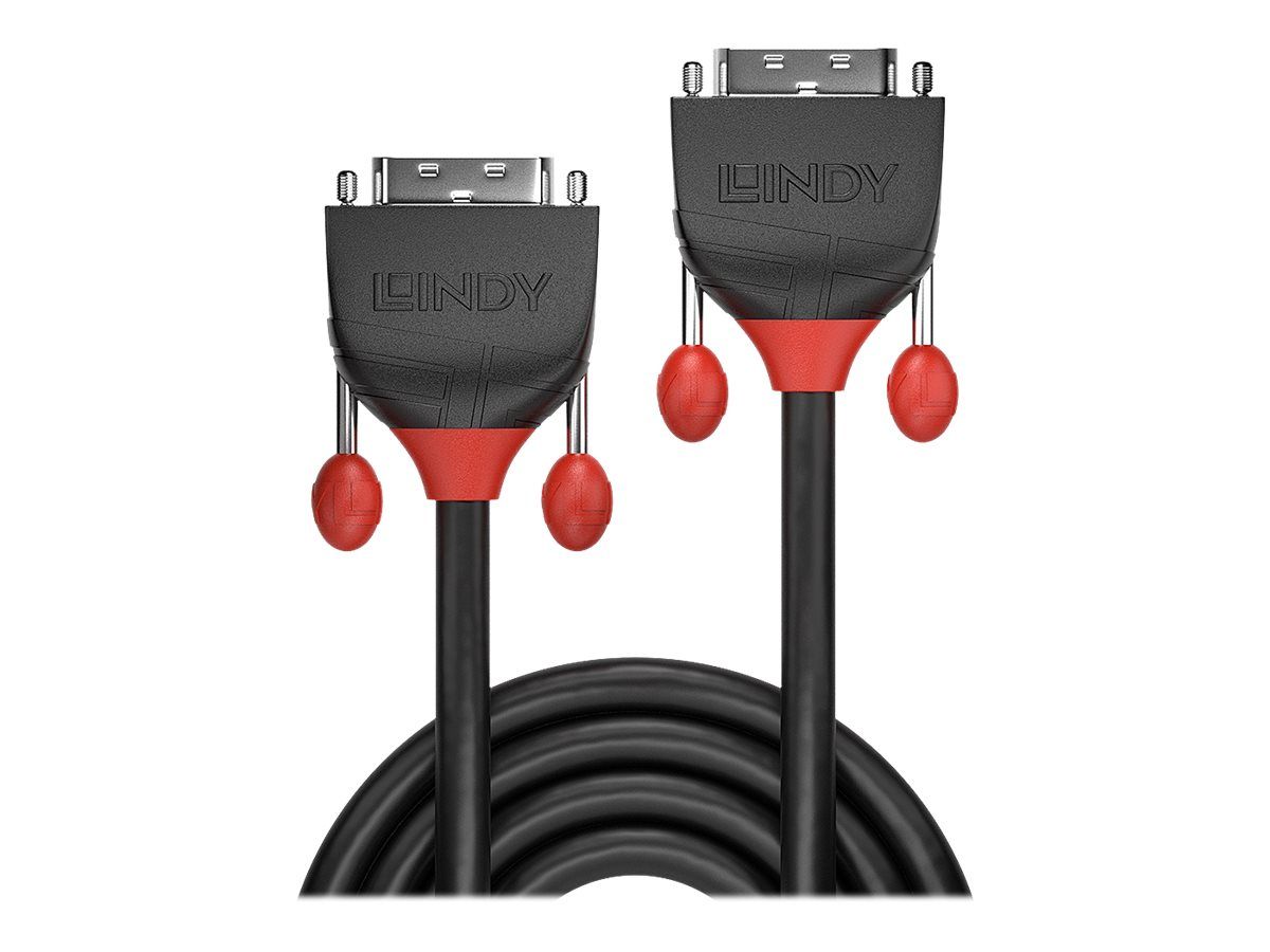 Lindy Black Line - Câble DVI - liaison double - DVI-D (M) pour DVI-D (M) - 3 m - rond, vis moletées - noir