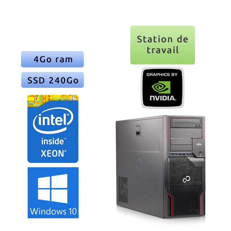 Fujitsu Celsius R920 - Windows 10 - E5-2640 4Go 240Go SSD - Quadro 4000 - Station de travail