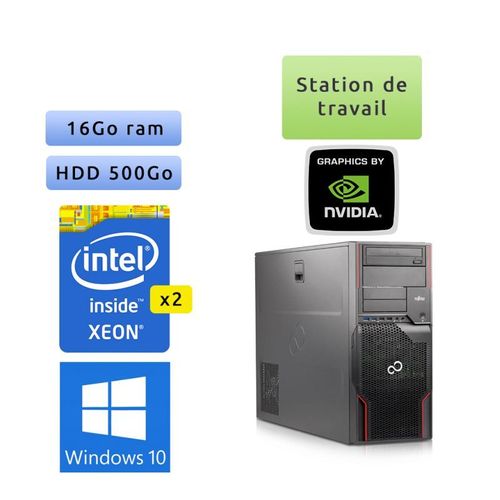 Fujitsu Celsius R920 - Windows 10 - 2*E5-2640 16Go 500Go - Quadro 4000 - Station de travail