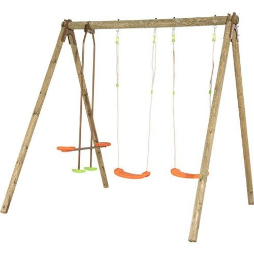 Trigano Portique Bois Darifou 2,30m - 2 Balançoires + 1 Face À Face