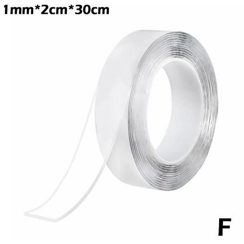 Ruban adhesif Double face Transparent sans trace, 1mm x 1cm x 1m, Nano bande transparente avec bandes collantes multifonctionnelles solides