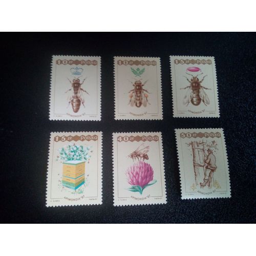 Timbre Pologne Yt 2915 A 2920 Séries: 31e Congrès Mondial De L'apiculture, Varsovie 1987 ( 51004 )