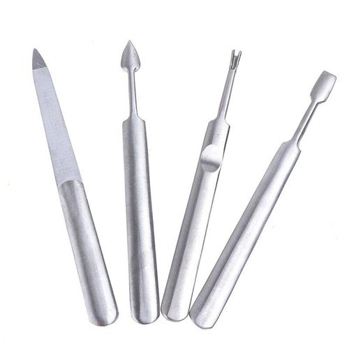 1pc Acier Inoxydable Nail Art Lime Tige Double Côtés Tampon Meulage Doigt Cuticule Dissolvant Polonais Manucure Pédicure Outils 