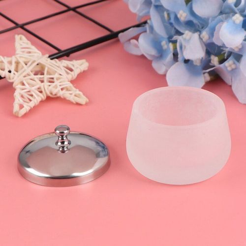 1 Pièces Verre Mat Dappen Plat Acrylique Liquide Poudre Conteneur Support Salon Ongle Supplément Givré Ongles Polisseuse Outils 
