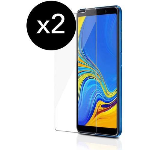 Verre Trempé Samsung A7 2018, Film Protection D'écran Samsung Galaxy A7 2018 Protecteur Vitre Avec [Adhésif Partout Sur Le Verre] [Dureté 9h] [Bord Arrondi 2.5d] Pour Samsung Galaxy A7 2018