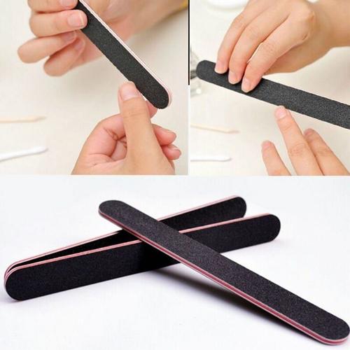 Offre Spéciale 1 Pc Limes À Ongles Double Face Noir Manucure D'art D'ongle De Ponçage Tampon Grains 100/180 En Gros 