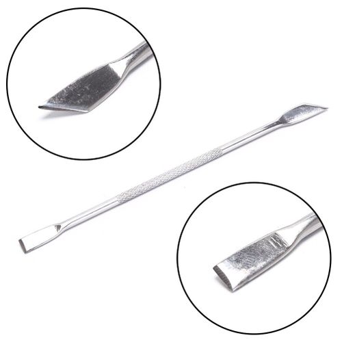 1 Pièces En Acier Inoxydable Double Face Cuillère Poussoir Manucure Art Outils Ongles Dissolvant Bâton Doigt Cuticula Peau Morte Nettoyant 