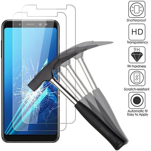 2 X Samsung Galaxy A8 2018 Verre Trempé Protecteur D'écran, Ejboth Téléphone Protection Écran Haute Définition Cribler Des Films Protecteurs Pour Samsung Galaxy A8 2018