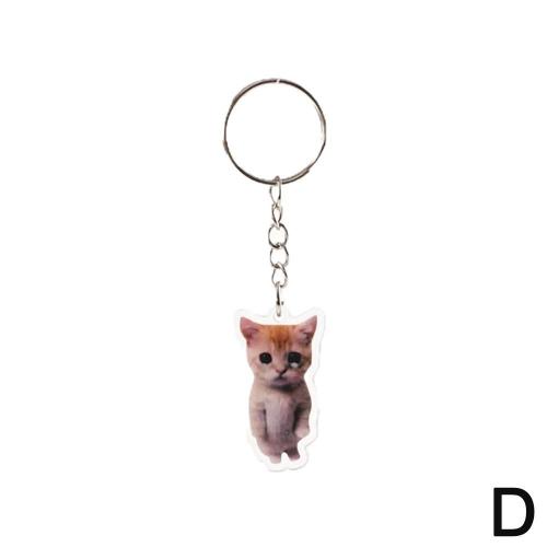 Porte-Cles Emoticone Tete De Chat, Nourriture Amusante, Dessin Anime Mignon, Banane, Chat, Sac A Dos, Cle De Voiture, Pendentif, Accessoires, 1 Piece