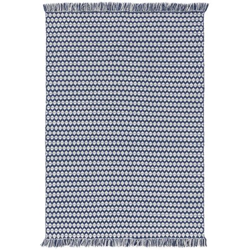 Tapis Poil Ras Fabriqué À Partir De Matériaux Recyclés Morty Bleu Foncé 120x170 Cm - Tapis Poil Court Design Moderne Pour Salon