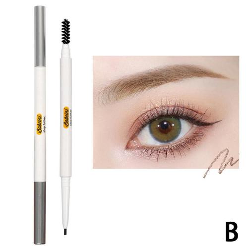 Crayon A Sourcils Rose 40g, Impermeable, Longue Duree, Resistant A La Sueur, Double Tete, Stylo A Sourcils Etanche Et Durable, Avec Brosse, Maquillage Marron Et Noir 