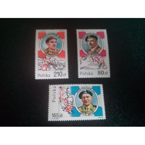 Timbre Pologne Yt 3009 - 3019 - 3030 Séries: Bataille De La Seconde Guerre Mondiale 1989 ( 51004 )