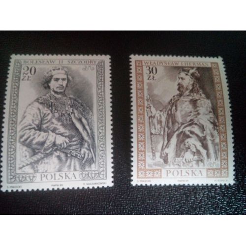 Timbre Pologne Yt 3033 - 3034 Séries: Portraits De Souverains Polonais 1989 ( 51004 )