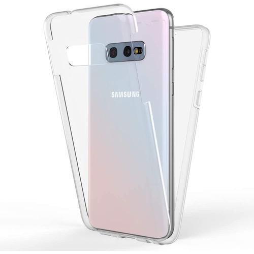 Coque Integrale Compatible Avec Samsung Galaxy S10e, Mince Housse Avant & Arrière Protection Avec Verre Trempé, Ultra-Fine Téléphone Portable Cover Bumper Slim Case Etui, Couleur:Transparent