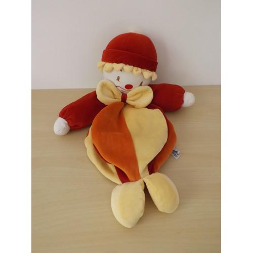 Peluche Range Pyjama Clown Jaune Rouge Orange Sucre D'orge