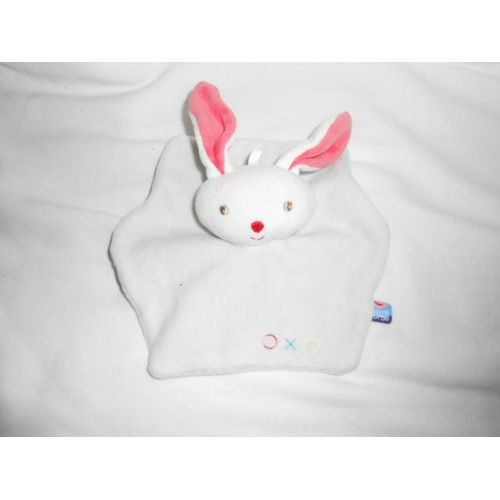 Doudou Plat Lapin Sucre D'orge O X O Oxo Rose Vert Blanc Rouge Hexagonal Dans Les Nuages