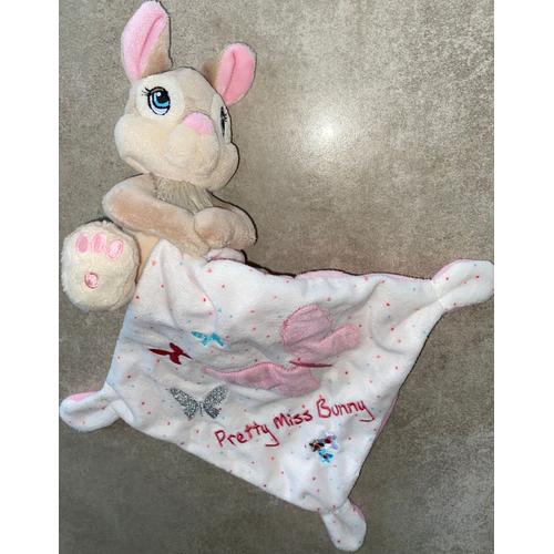 Doudou mouchoir Minnie DISNEY BABY rose mouton lune 33 cm