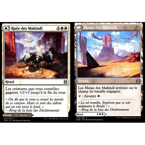 Ruée Des Makindi / Mesas Des Makindi - Mtg - Renaissance De Zendikar - U - 26/280 Recto/Verso